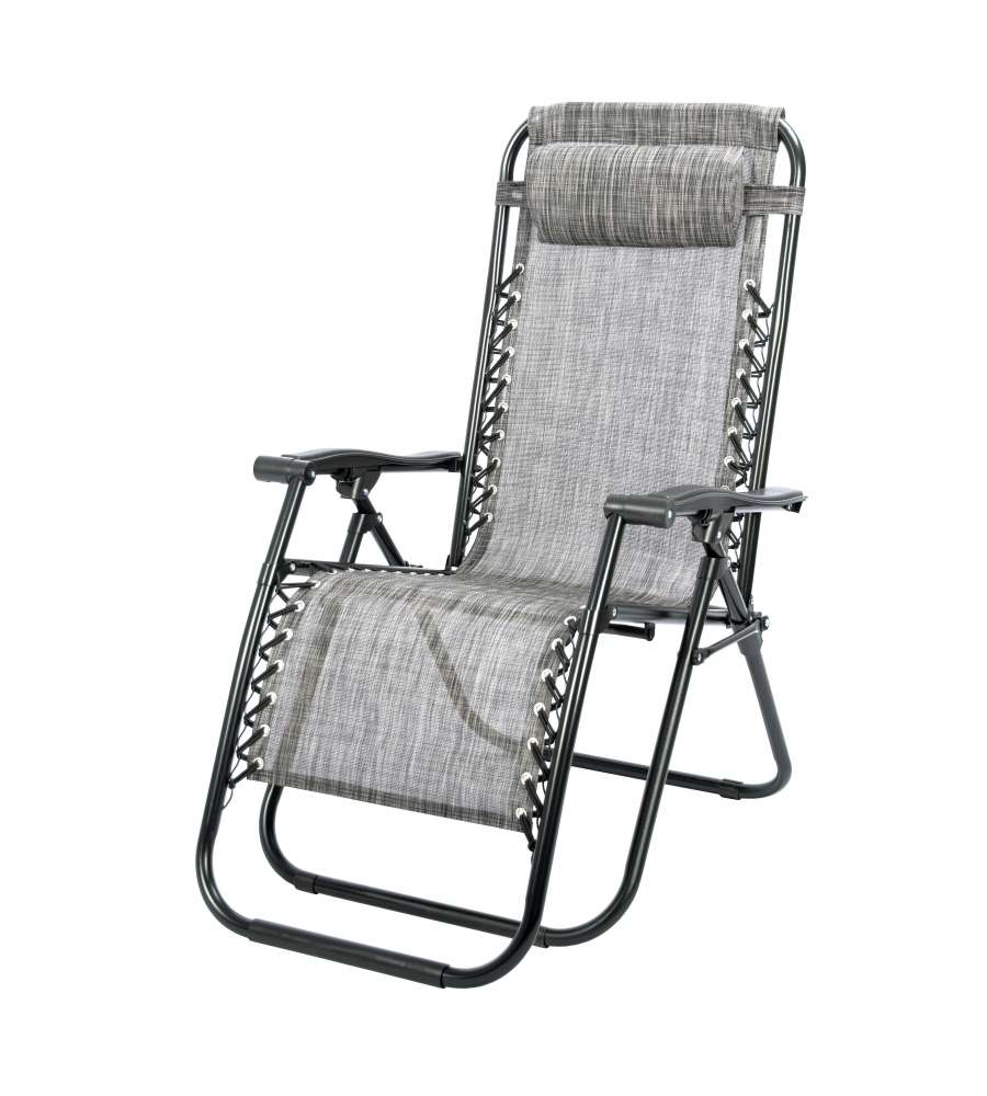 Domo Mea Sdraio Reclinabile Grigio Melange - Confortevole e Pieghevole