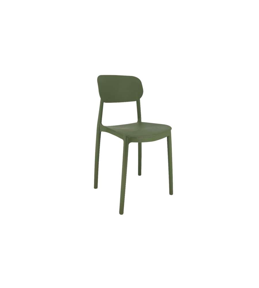 Domo Mea Sedia Mood in Polipropilene Verde Scuro - 50x38x79 cm