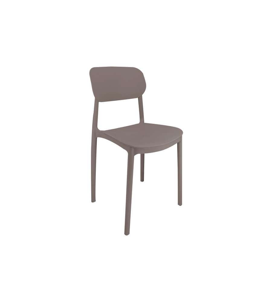 Domo Mea Sedia Mood Taupe 50x38x79 cm - Design Moderno in Polipropilene