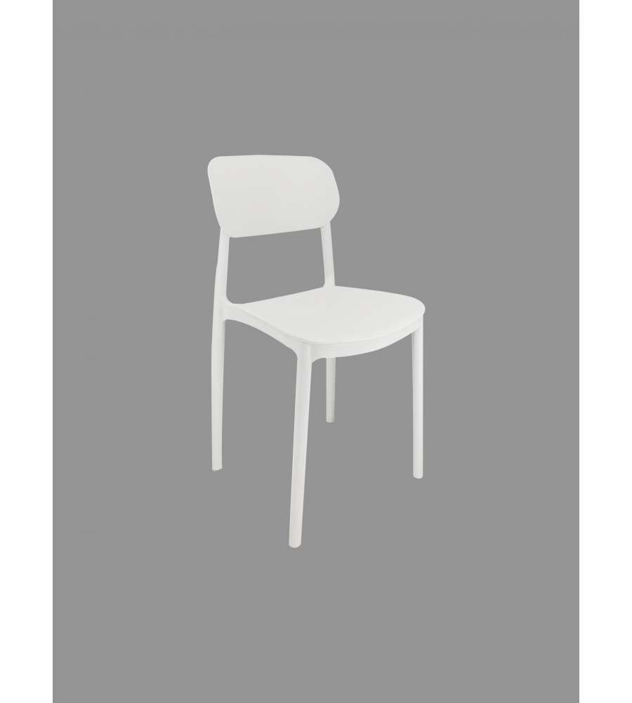 Domo Mea Sedia Mood Bianca Impilabile in Polipropilene 50x38x79 cm