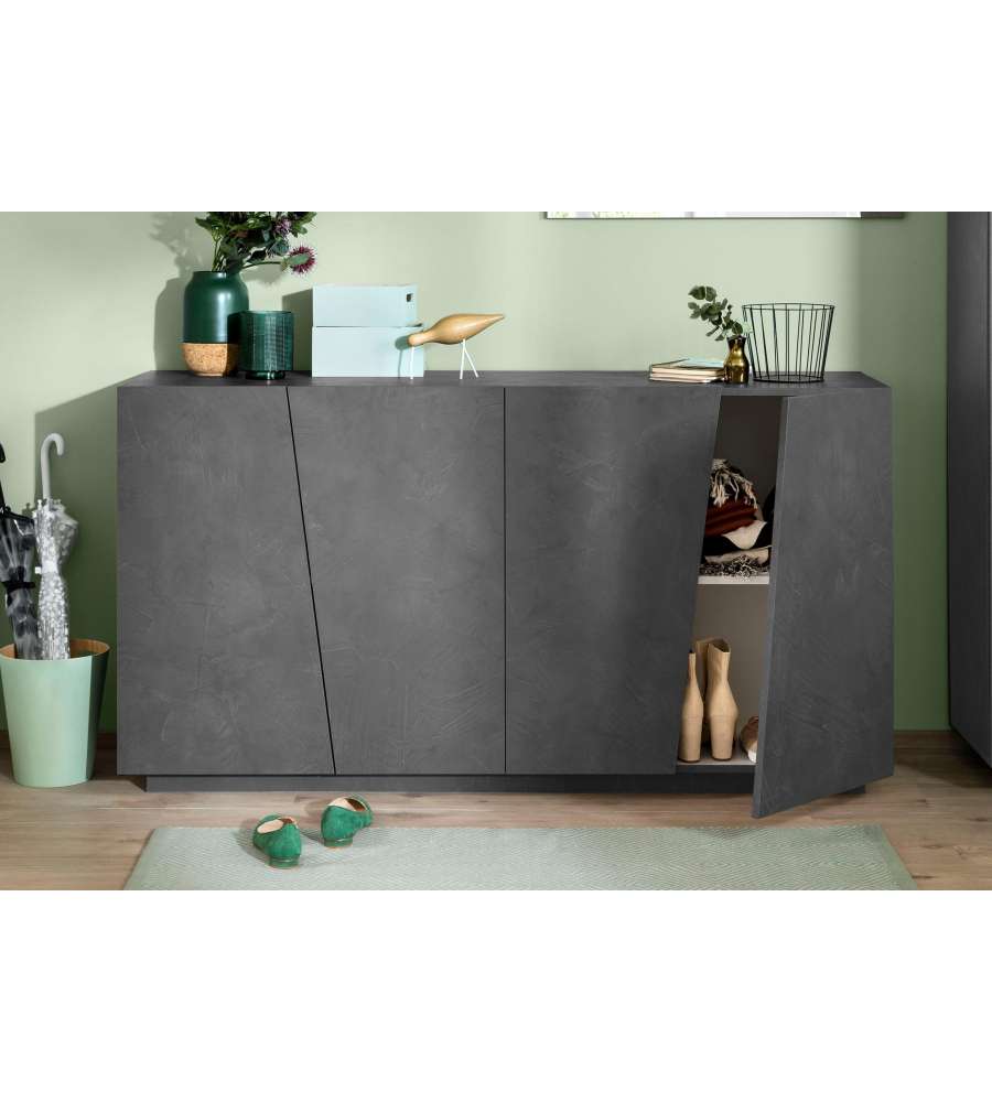 Credenza Vega Moderna 4 Ante 160 Battente Ardesia