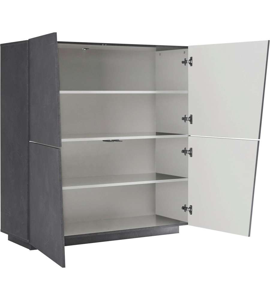 Web Furniture Madia VEGA Moderna Ardesia - Design Italiano 126x120 cm