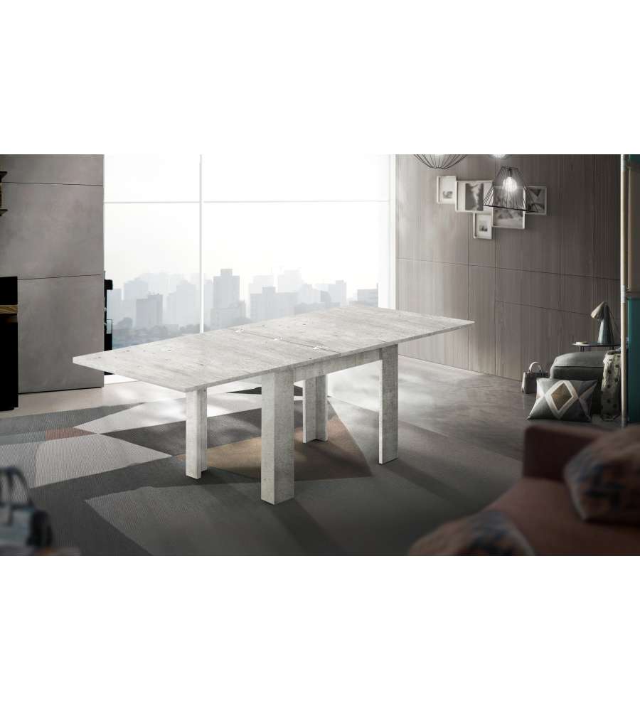 Web Furniture - Tavolo Allungabile a Libro Jesi - Cemento - 90/180 cm