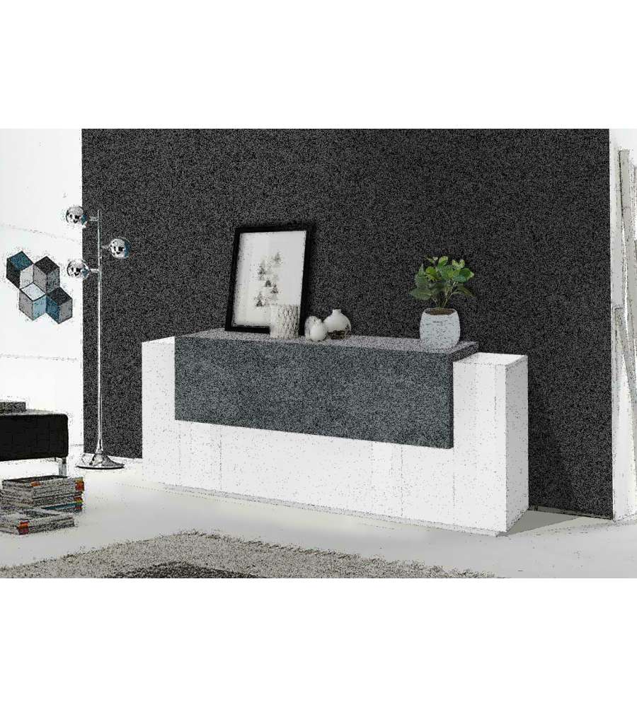 Web Furniture Credenza New Corona Bianco Ardesia - 200x45 cm Ideale per Living