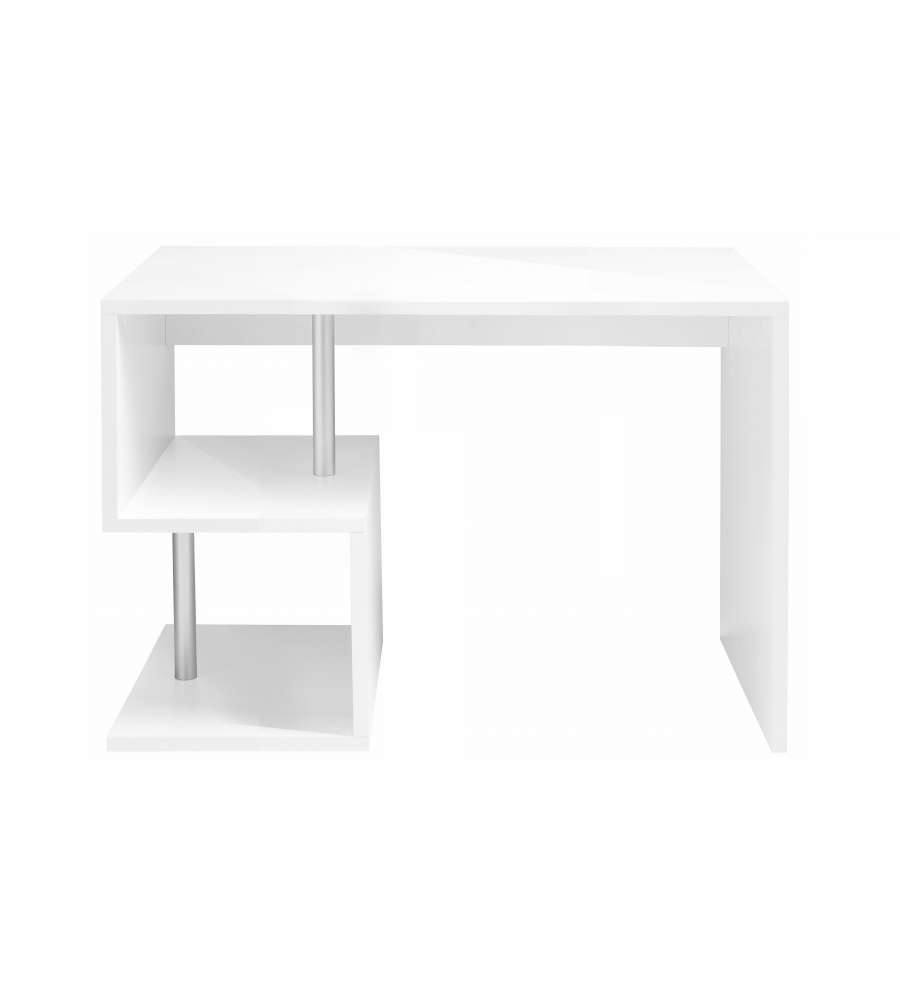 Web Furniture Scrivania Esse Bianco Lucido - Design Moderno 100cm