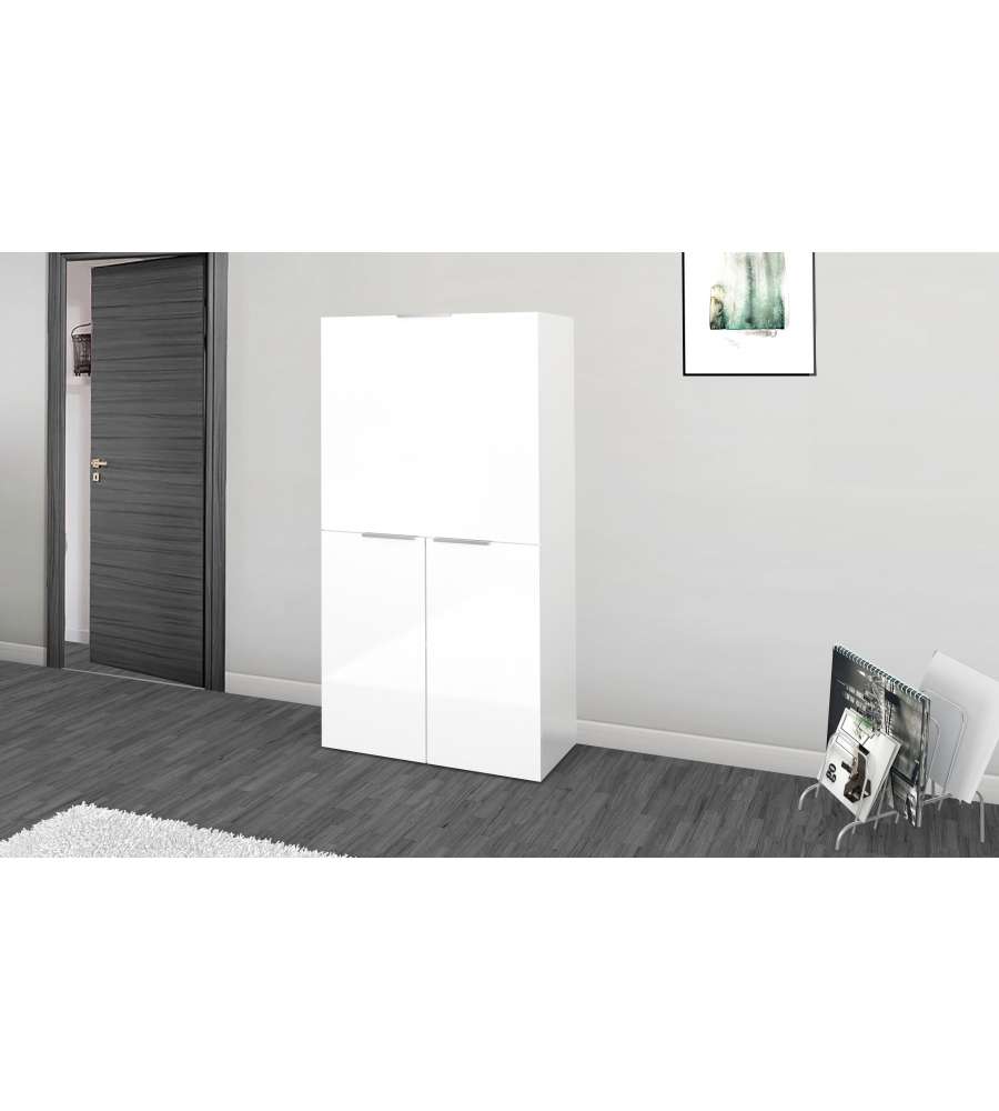 Web Furniture Scrivania Dalia Bianco Lucido - Design Moderno 140x70 cm