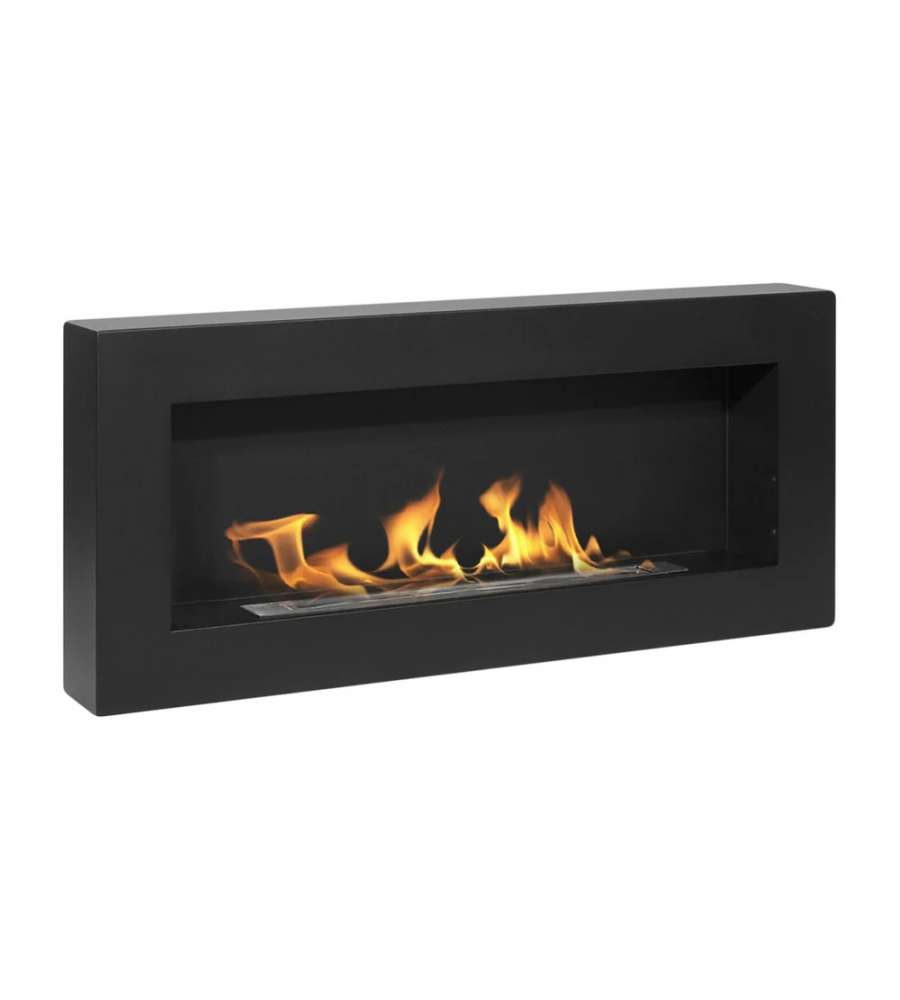 Divina Fire Camino a Bioetanolo da Parete - Nero - 90x12x40 cm