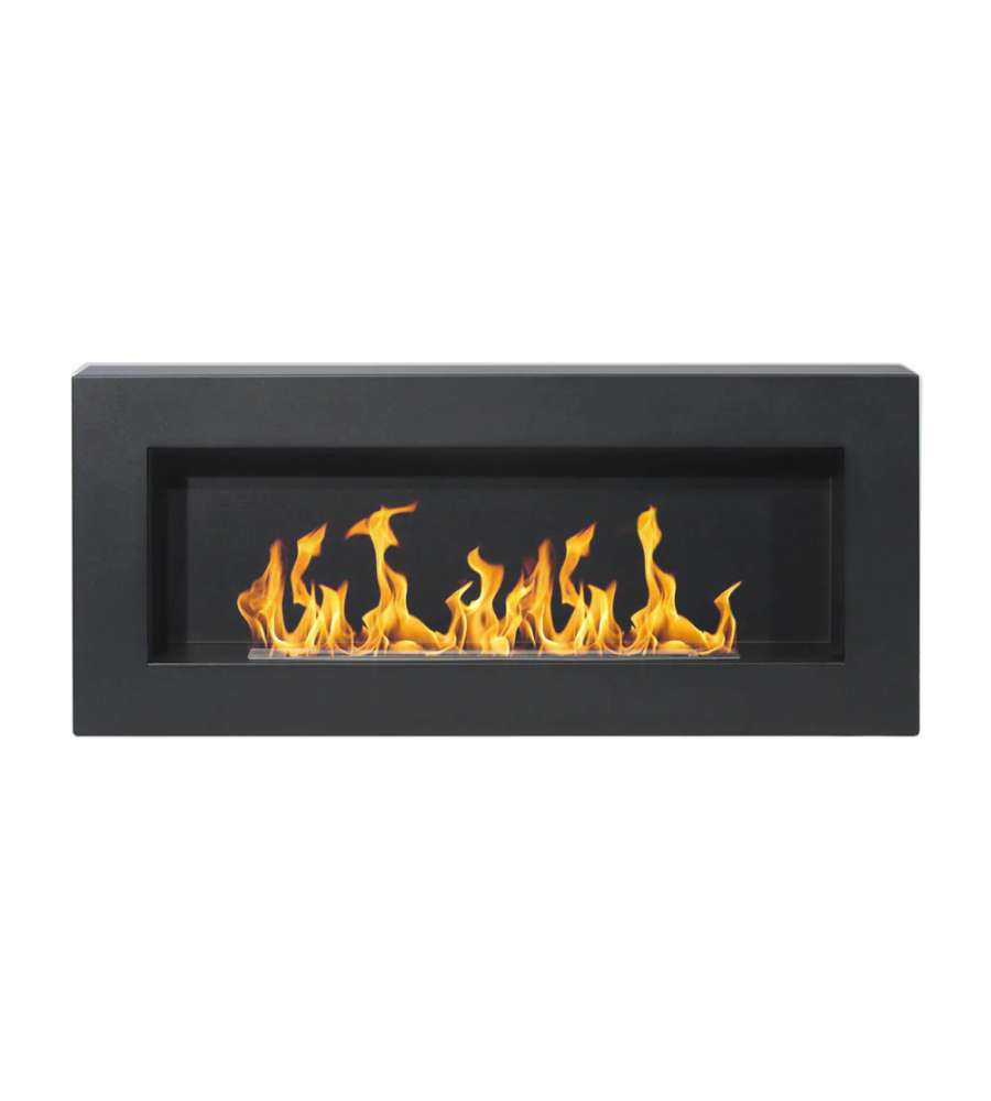 Divina Fire Camino a Bioetanolo da Parete - Nero - 90x12x40 cm