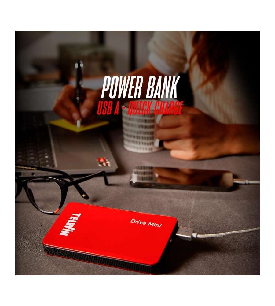 Telwin Avviatore per auto Portatile Drive Mini 12V 6500mAh USB-C e Power Bank