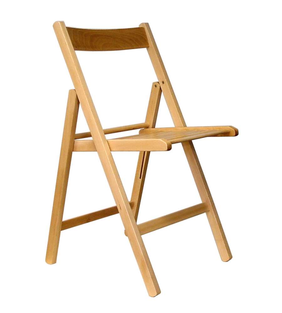 Sedia Pieghevole in Legno Naturale - Design Elegante e Compatto - Legno di Faggio 100% FSC - Leggera e Facile da Riporre
