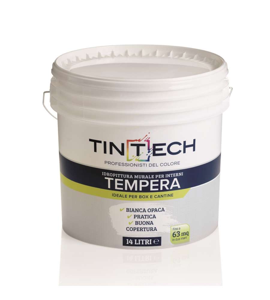Tintech Idropittura per Cantine e Garage - Bianco Opaco - 14 l