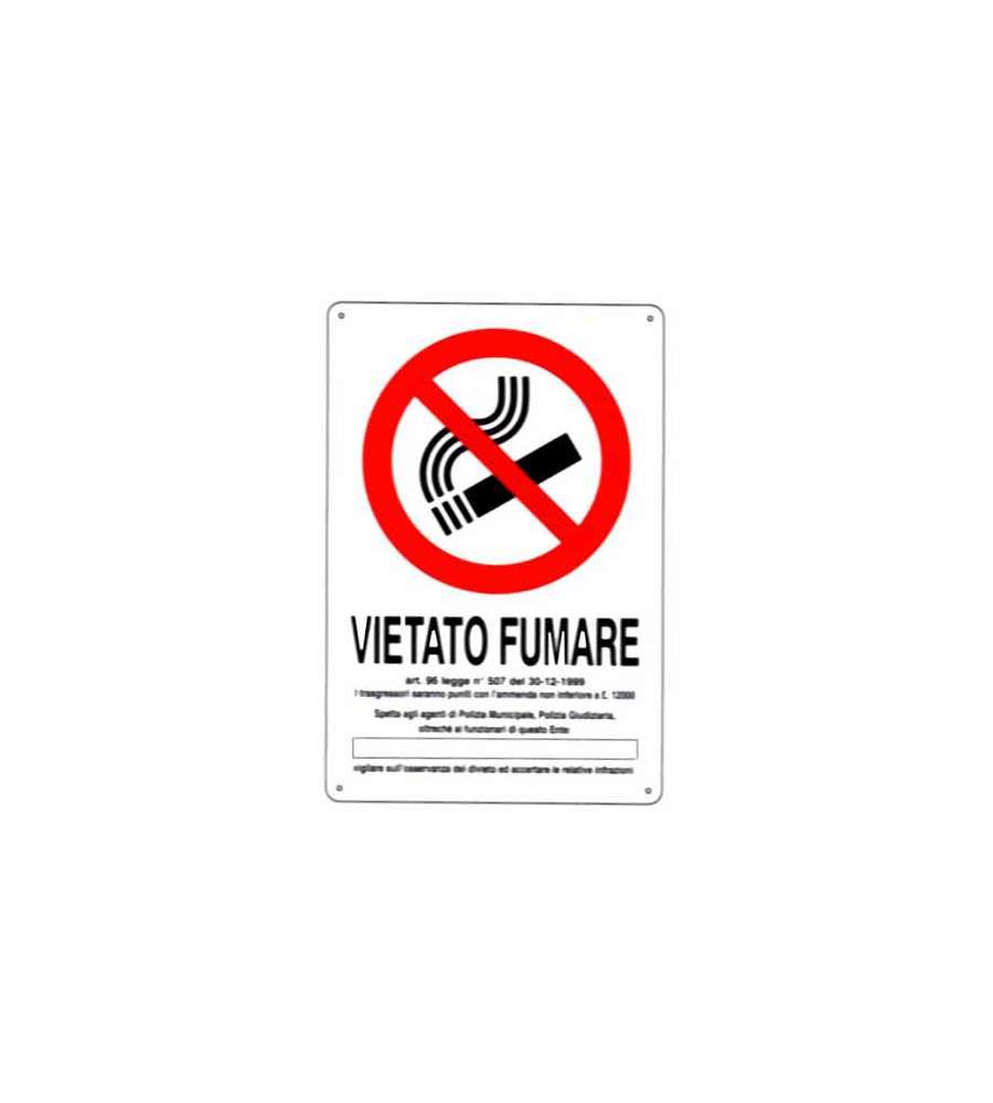 Cartello Vietato Fumare Dl 20X 30 Plastica