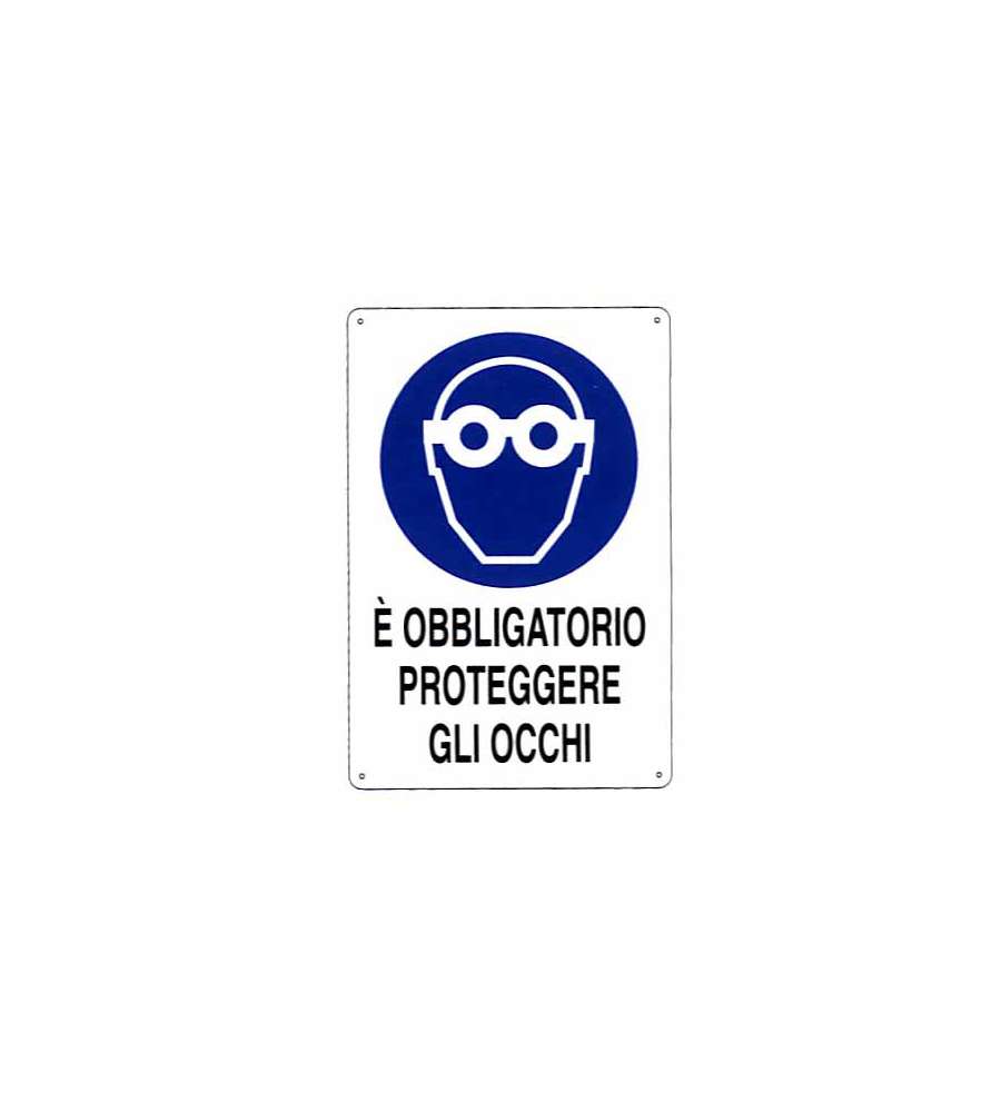 Cartello Protezione Occhi 20X 30 Alluminio