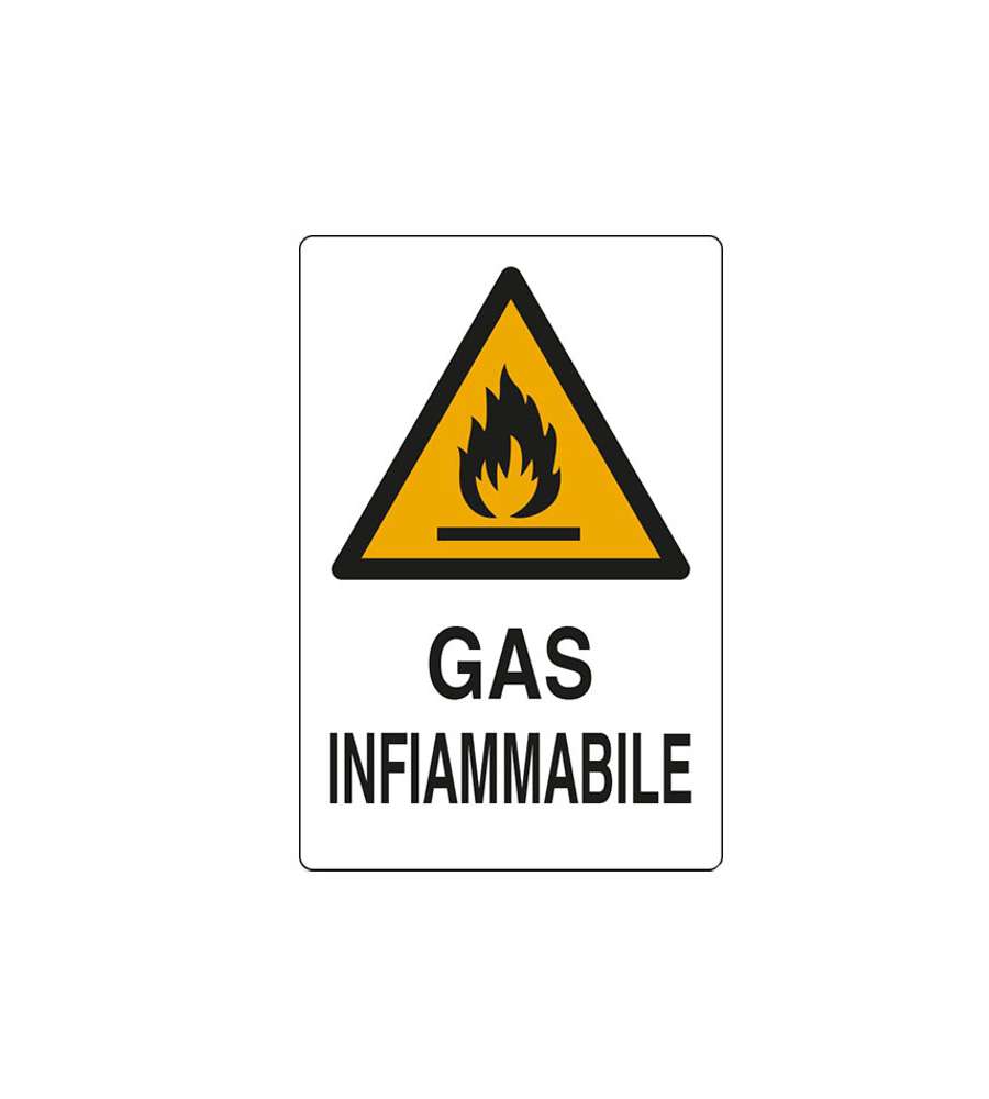 Cartello Gas Infiammabile 20X 30 Alluminio