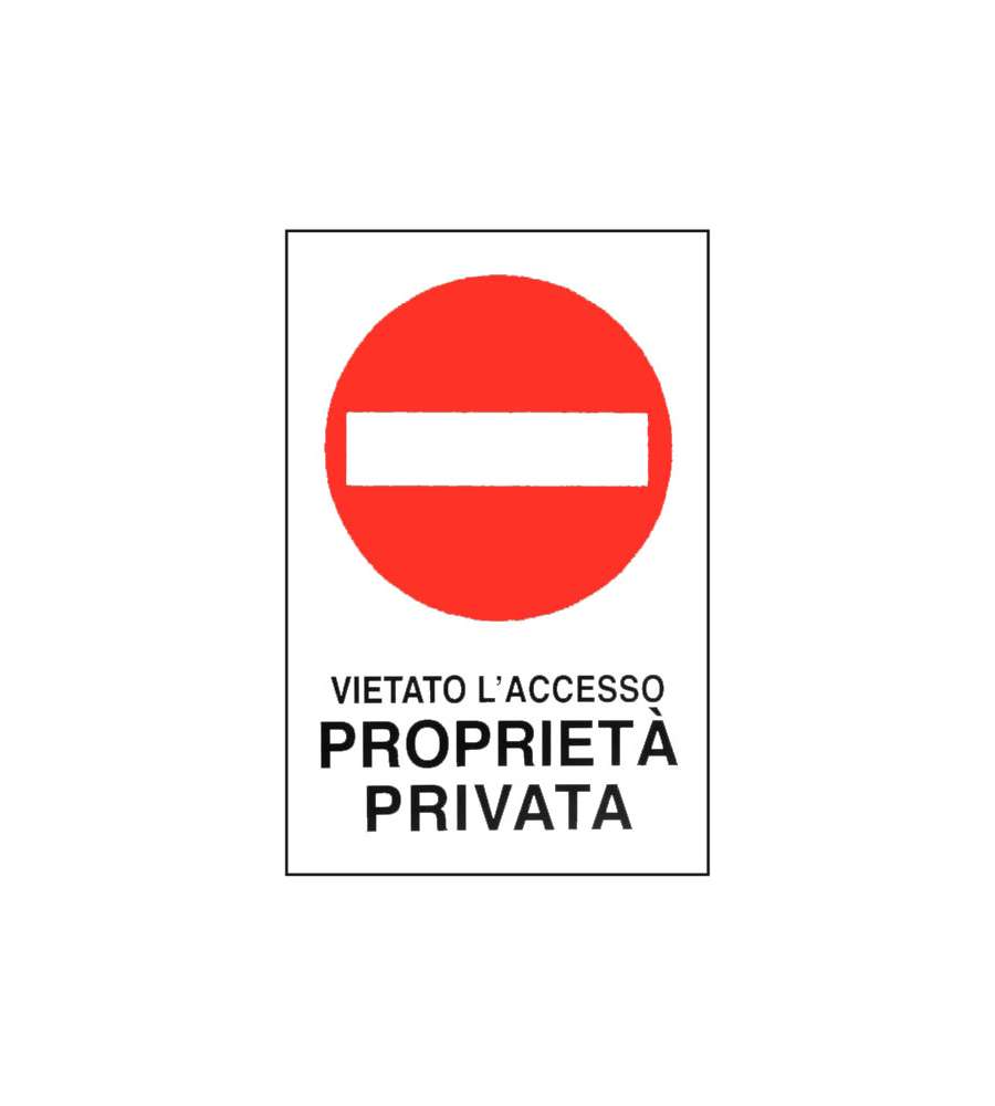 Cartello Proprieta' Privata V.A. 30X 45 Alluminio