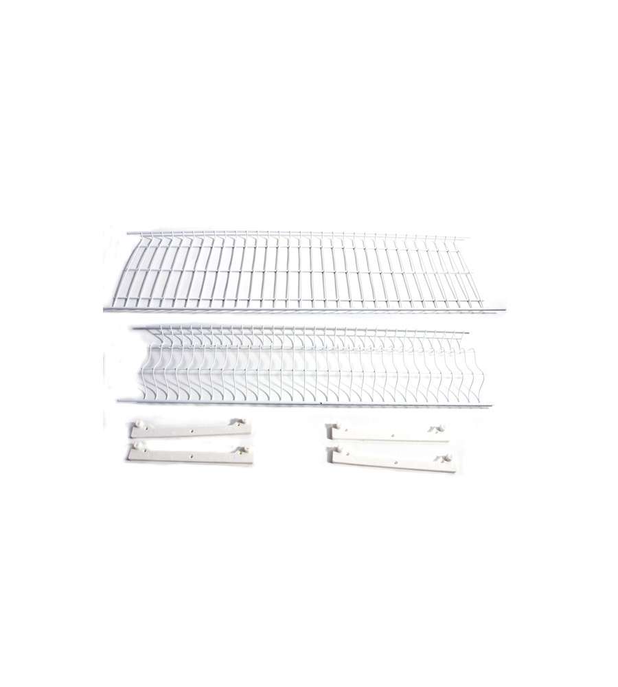 Scolapiatti in Acciaio Plasticato Bianco - 86x23 cm