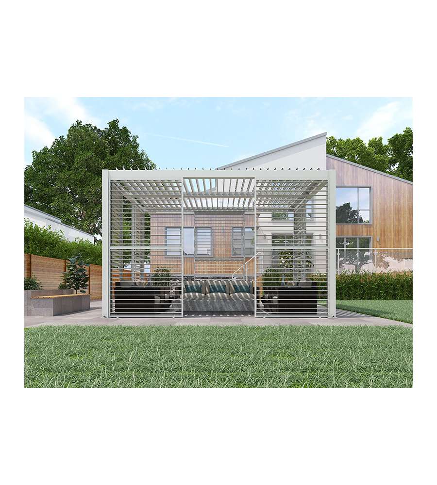 Giardini di Maggio Pannelli Persiana per Pergola Calicantus - Bianco - Lato 4m - 370x238 cm