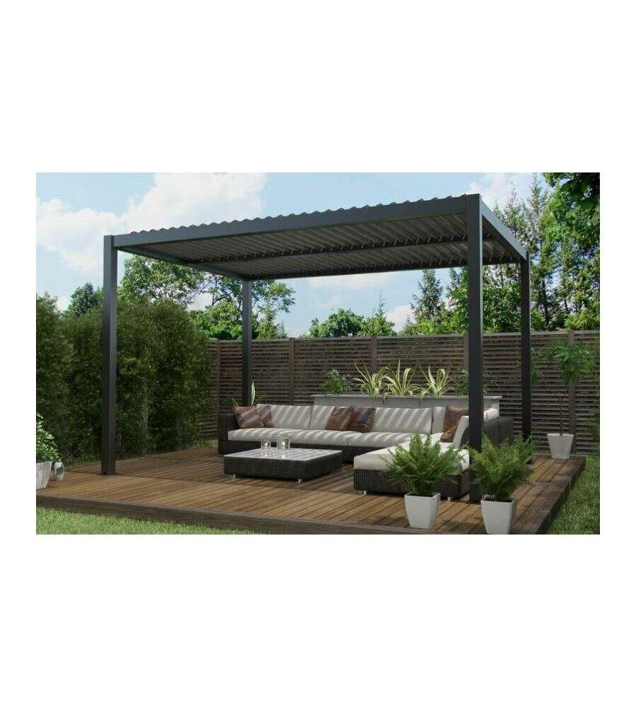 Giardini di Maggio Pergola Bioclimatica Solanum Plus - Antracite Argento - 4x3x2,4 mt