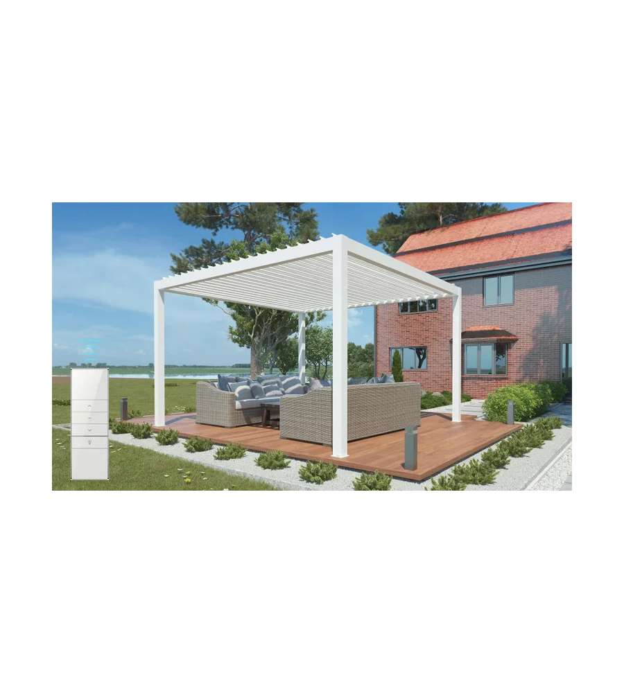 Giardini di Maggio Pergola Bioclimatica Motorizzata Bouganville Bianca 400x400 cm