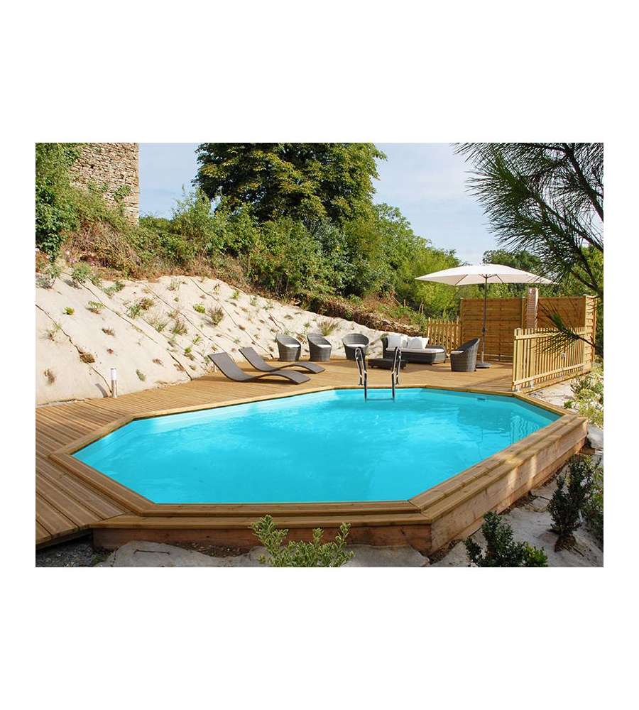 Gre Piscina Fuori Terra Safran - Legno - 620x395 cm
