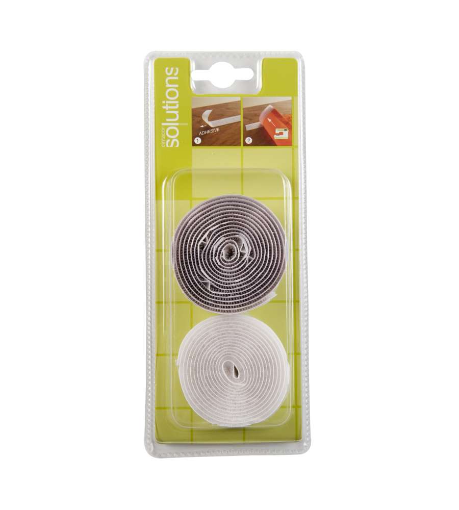 Nastro richiudibile adesivo + a cucire 20 mm Bianco 1,5 m