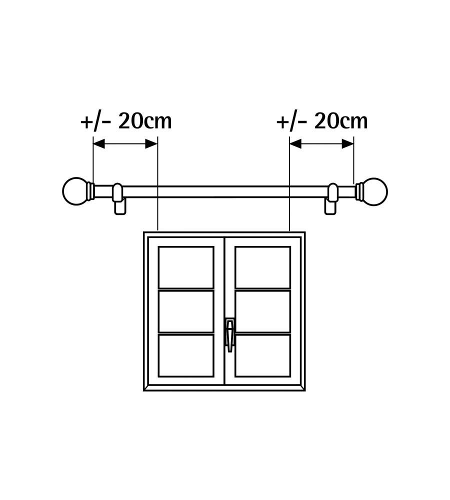 Cintacor Kit per tenda Cerchio Cromo Satinato 28 mm