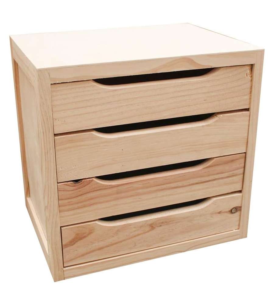 Astigarraga Cassettiera 4 cassetti in legno - 39x30x37,5 cm - Sostenibile
