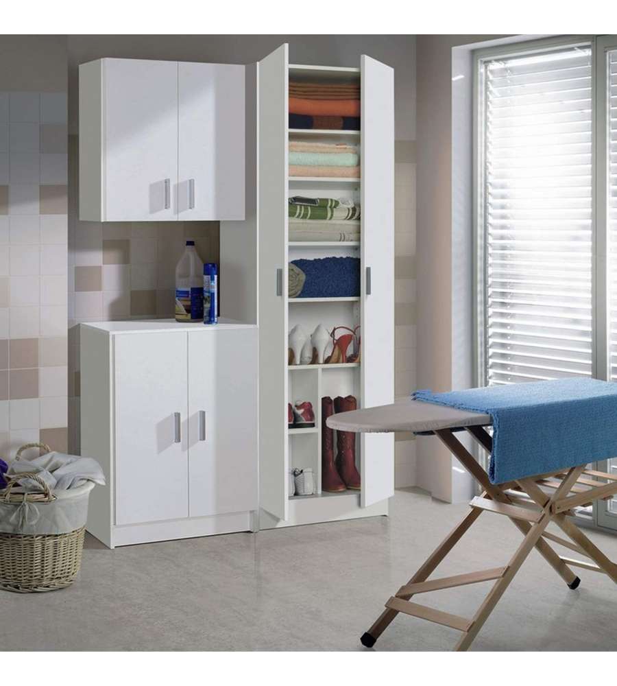Fores Scarpiera 2 Ante Bianco - Armadio Salvaspazio 180x59x37 cm