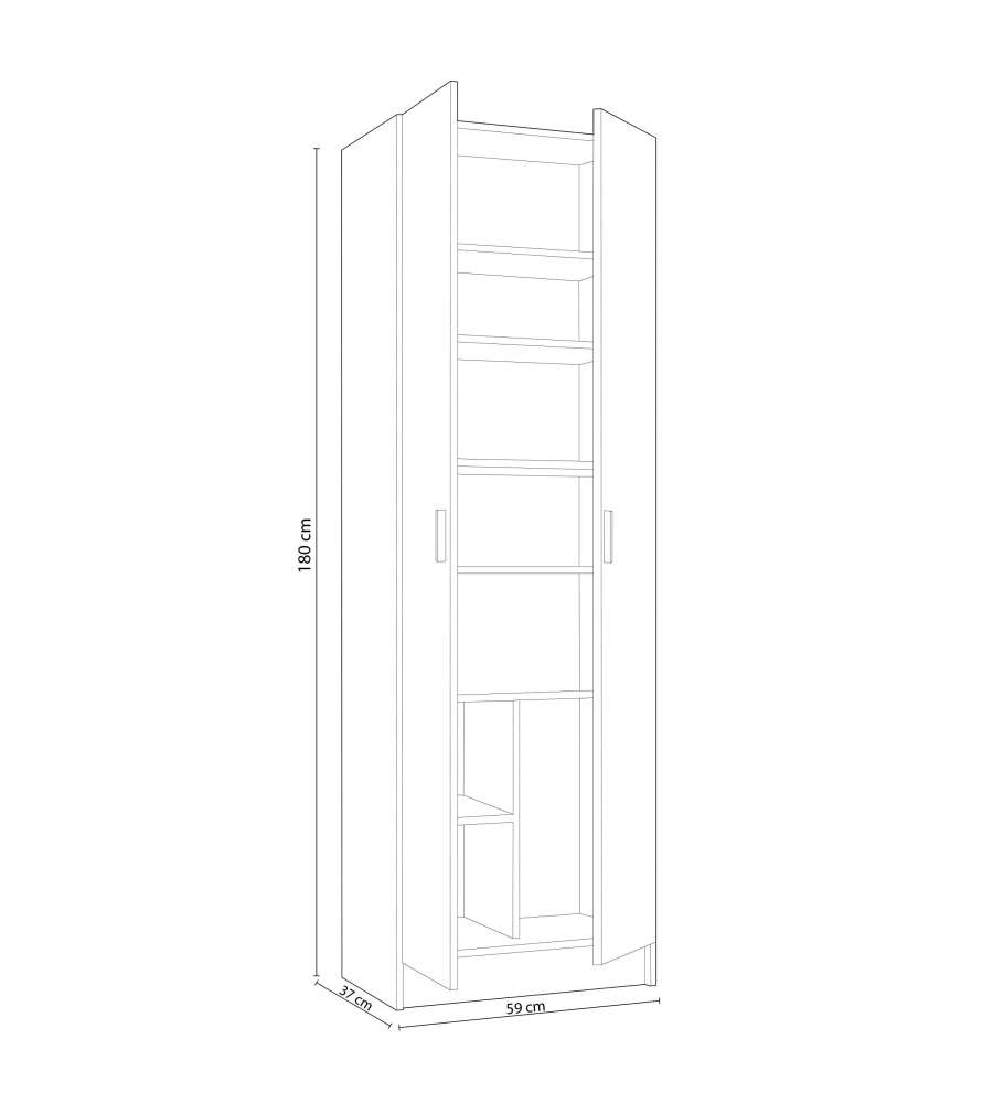 Fores Scarpiera 2 Ante Bianco - Armadio Salvaspazio 180x59x37 cm