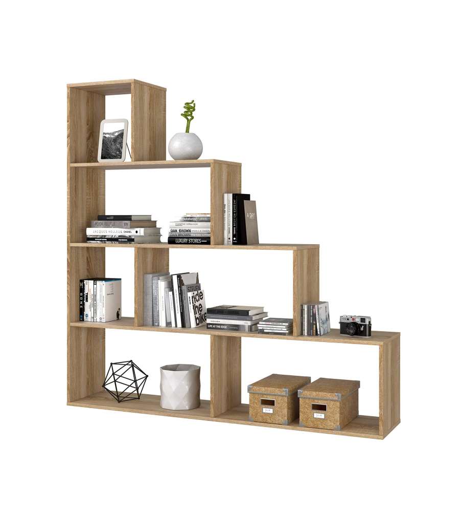 Libreria divisoria da terra in rovere canadian - 145x29x145 cm