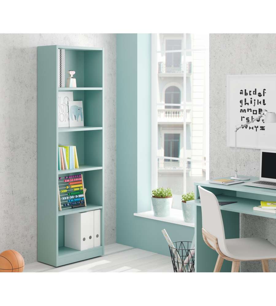 Libreria 5 ripiani 180 h cm verde acqua