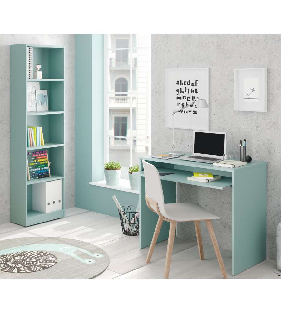 Libreria 5 ripiani 180 h cm verde acqua