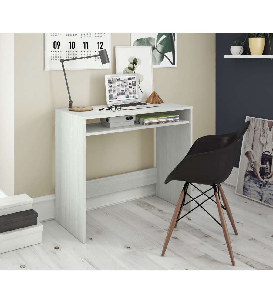 Alpes Scrivania Porta PC Bianca - Pratica per Piccoli Spazi 79 cm