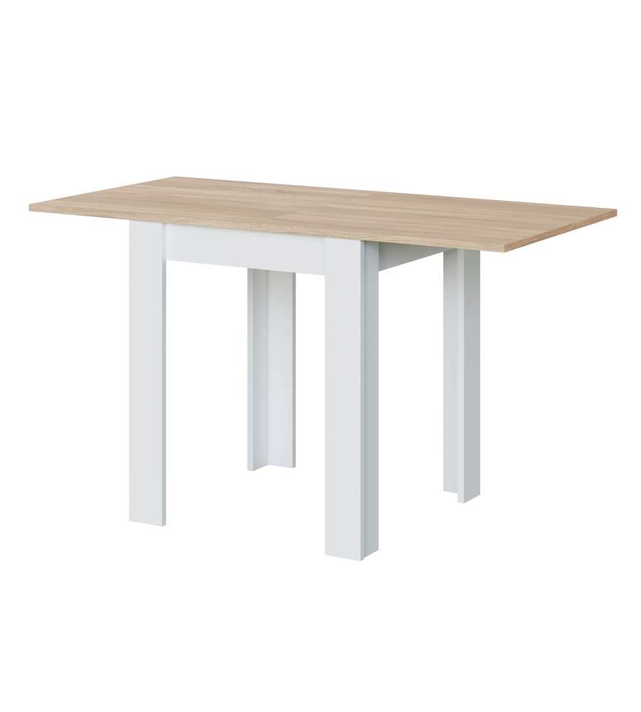 Fores Tavolo Ausiliare Estensibile Rovere Canadian e Bianco 67/135 cm