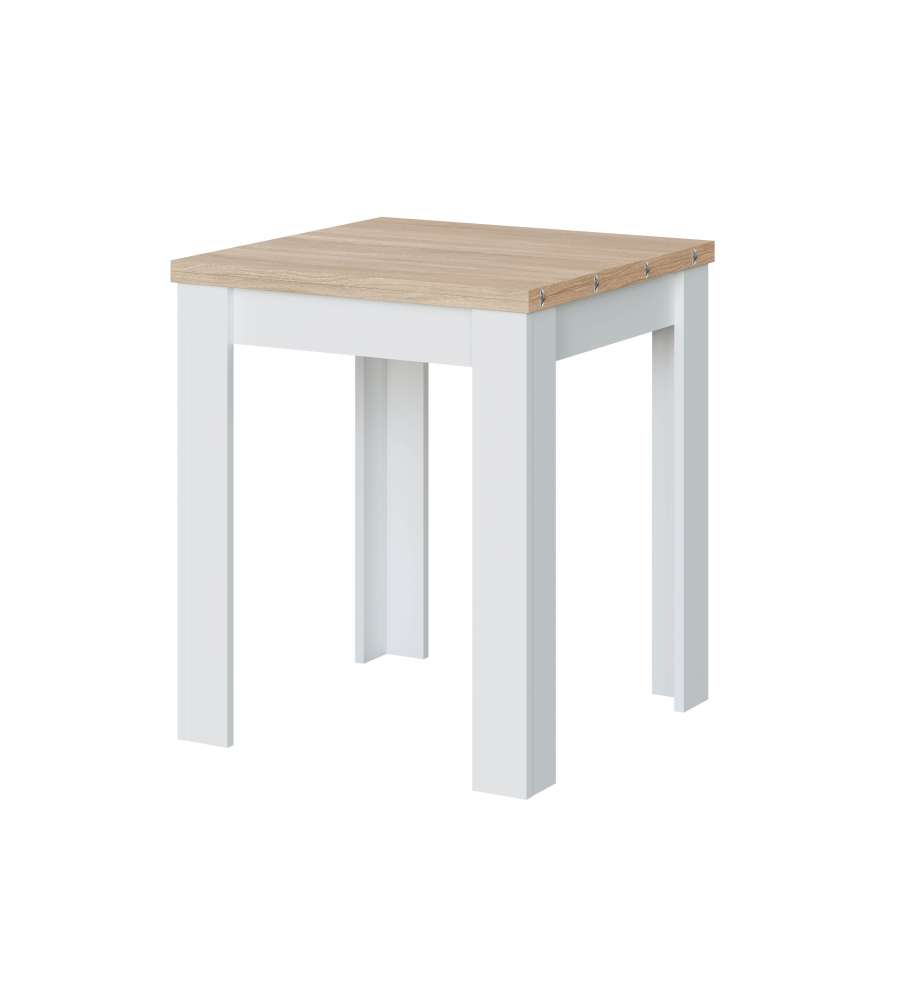 Fores Tavolo Ausiliare Estensibile Rovere Canadian e Bianco 67/135 cm