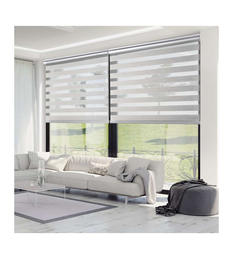 PLATINUM - Tenda Notte e giorno Premium Texture Grigio 160x250