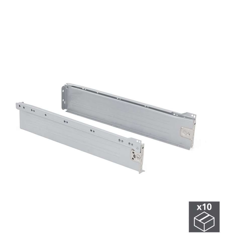 Emuca Kit Cassetto Ultrabox 86mm - Grigio Metallizzato - 10 U - 450mm