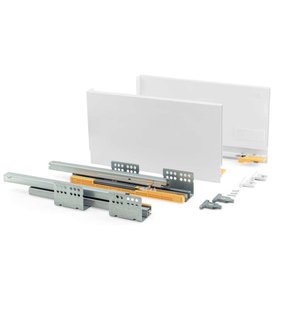 Emuca Kit Cassetto Cucina Concept - Bianco - Altezza 138 mm - Prof. 350 mm