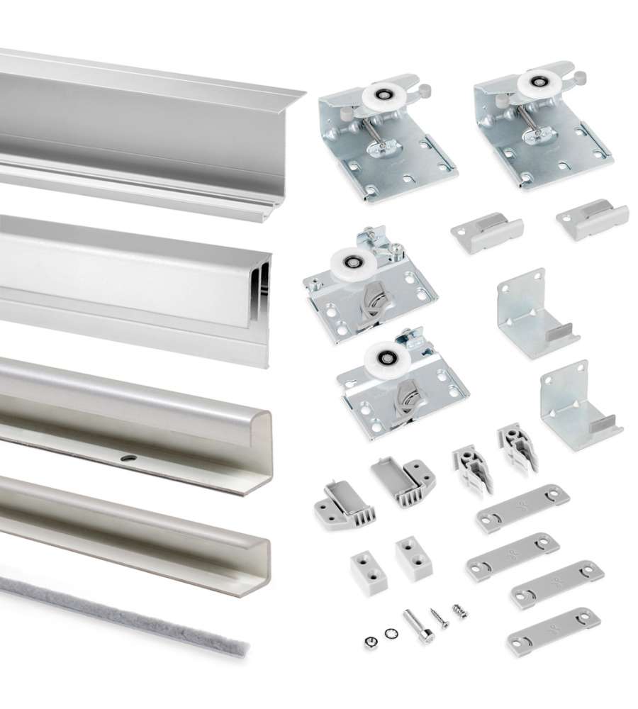 Emuca Sistema Scorrevole Armadio - Grigio Metallizzato - 240 cm