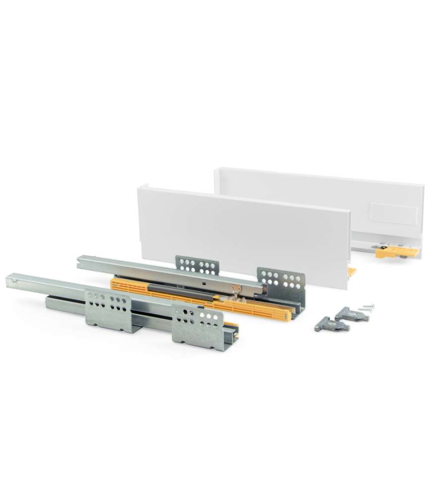 Emuca Kit cassetto per cucina Concept, altezza 138 mm, prof. 400 mm, Bianco