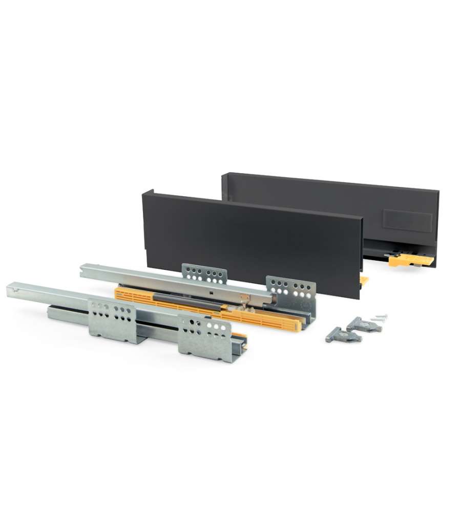 Emuca Kit Cassetto Cucina Concept - Altezza 138 mm - Profondit 300 mm - Grigio Antracite