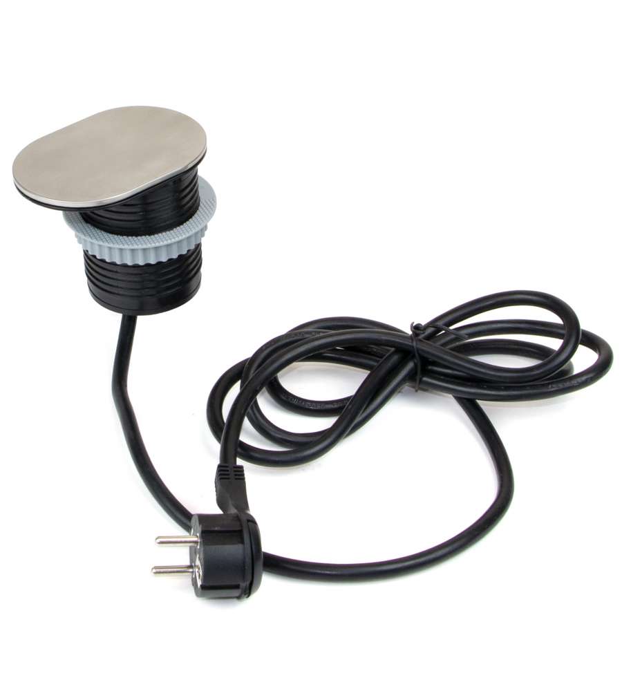 Emuca Torretta con 1 presa e con 1 usb, da incasso, con coperchio