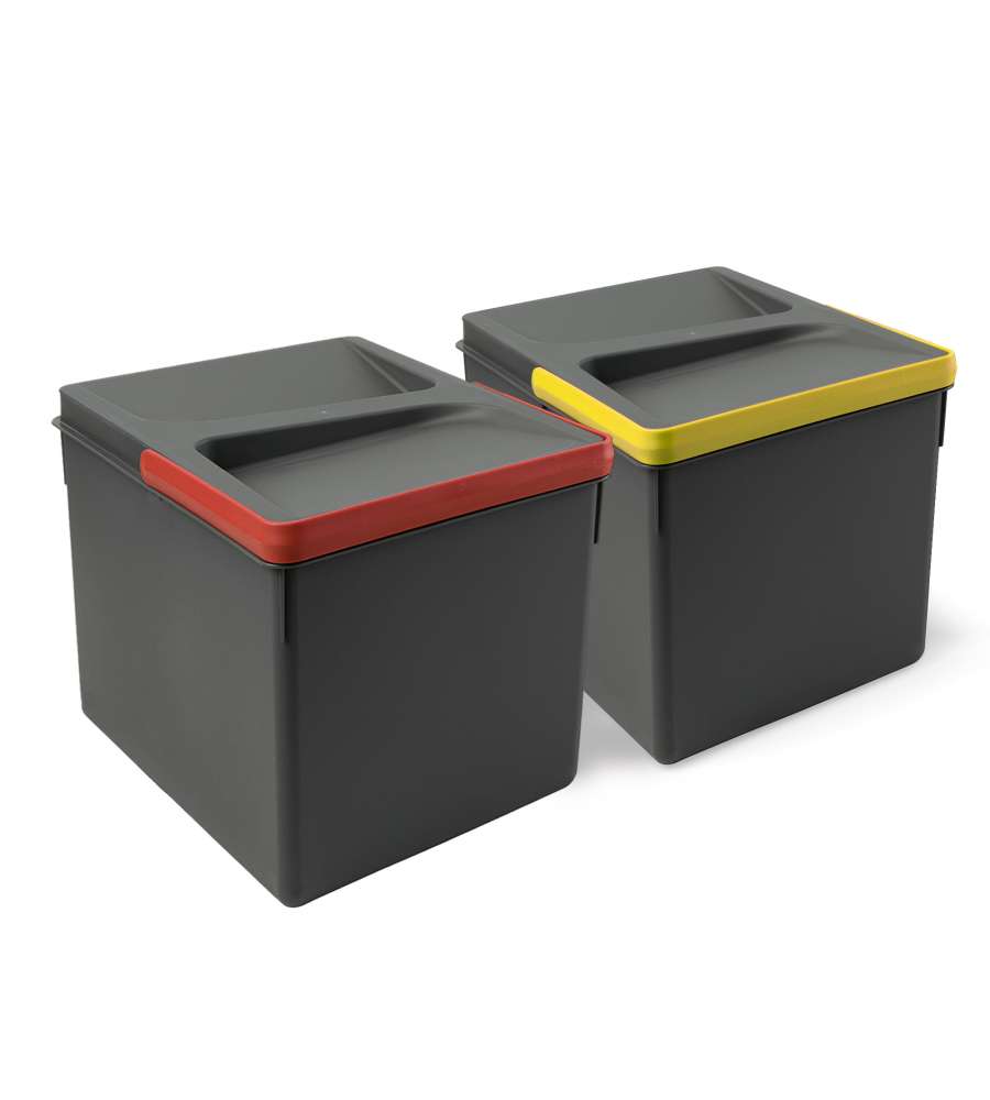 Emuca Contenitori per cassetti da cucina, altezza 216 mm, 2x12L
