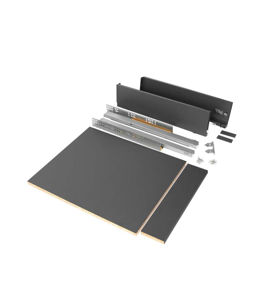 Emuca Kit cassetto per cucina o bagno con pannelli inclusi, 500 x 93 x 450 mm