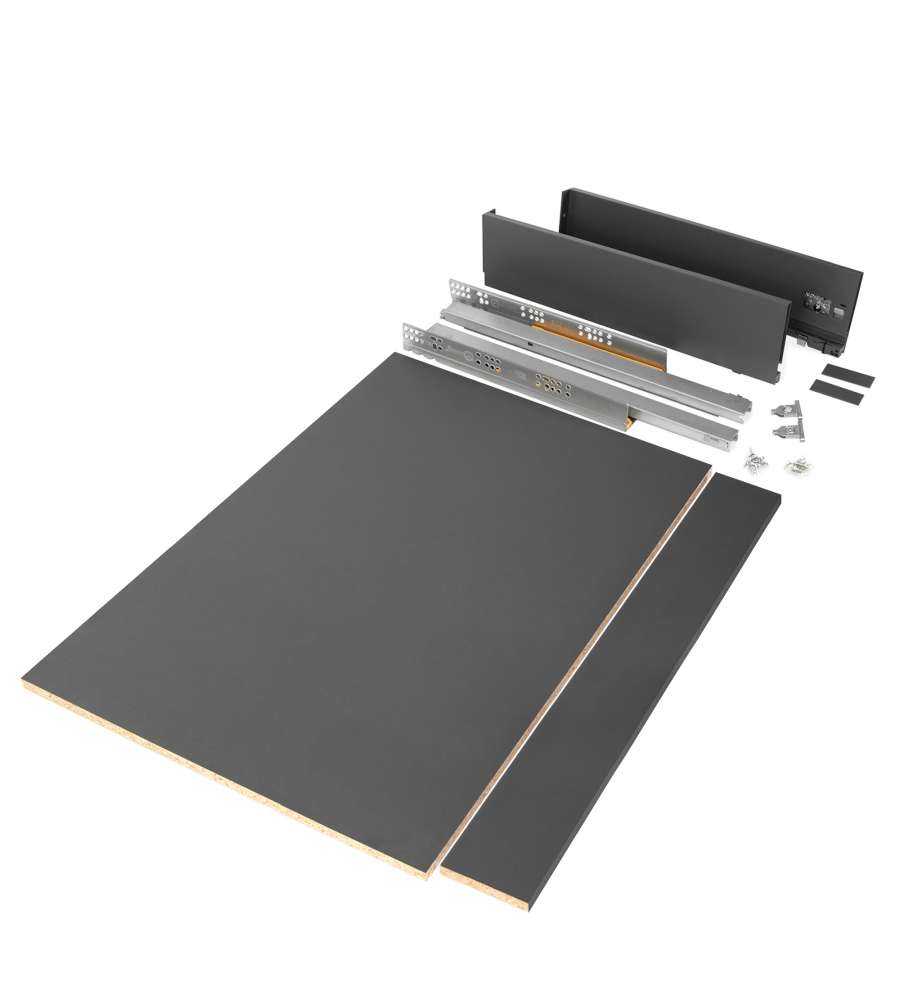 Emuca Kit cassetto per cucina o bagno con pannelli inclusi, 500 x 93 x 900 mm