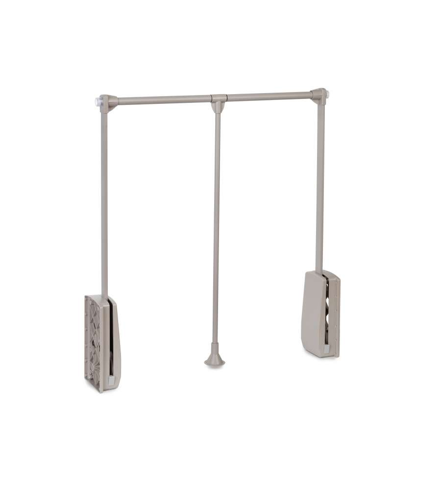 Emuca Appendiabiti per armadio Hang, 830 - 1150, Color pietra, Acciaio e Tecnoplastica, 1 u.