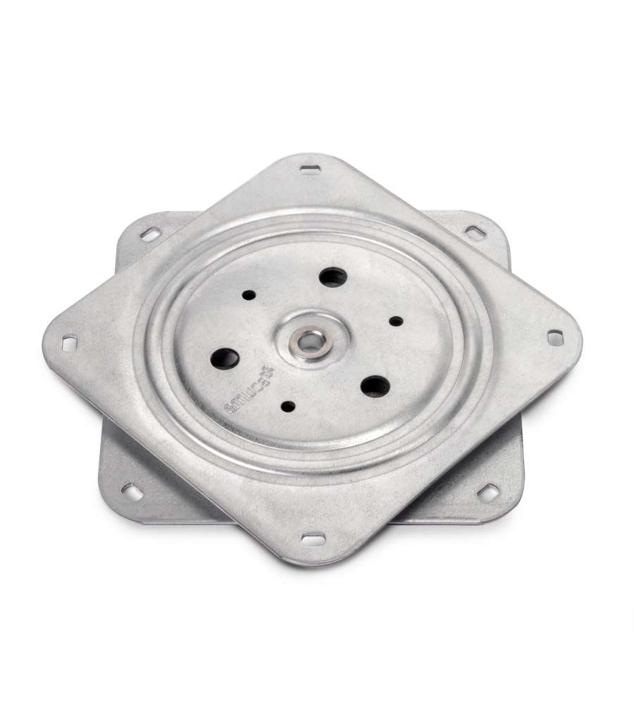 Emuca Base girevole Giro 4, 100 Kg, Zincato bianco, Acciaio