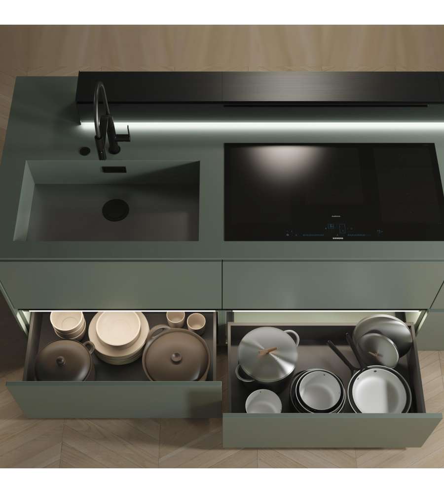 Emuca Cassetto esterno Vertex 3D 60 kg altezza 242 mm, profondit 450 mm, Verniciato bianco, Acciaio 1 UN