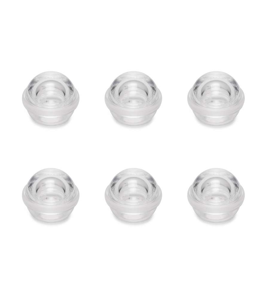 Set di 6 tappi adesivi semisferici per porte, fissaggio a pavimento, plastica, trasparente 1 LOTTO