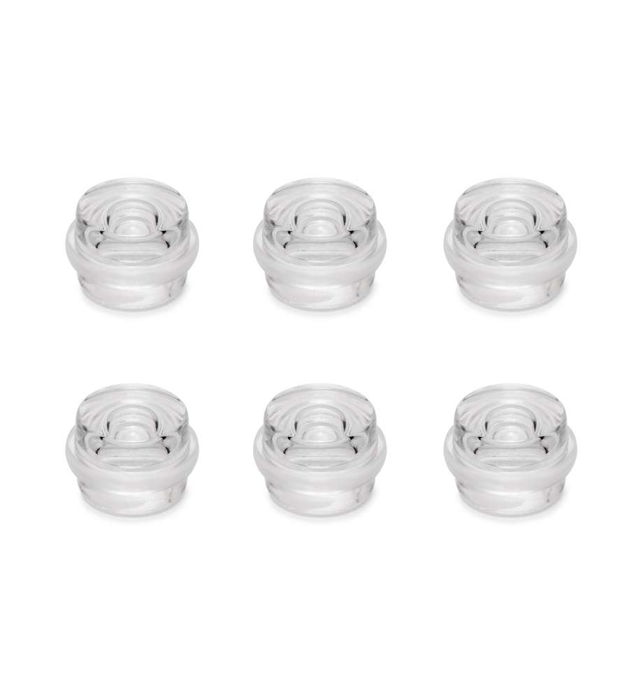 Set di 6 tappi adesivi cilindrici per porte, fissaggio a pavimento, plastica, trasparente 1 LOTTO